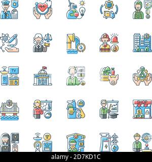 Healthcare service RGB color icons set Stock Vector Image & Art - Alamy