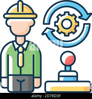 Transportation and logistics RGB color icon Stock Vector