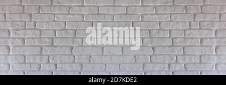 White painted brick wall. Panoramic brick background Stock Photo