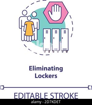 Eliminating lockers concept icon Stock Vector