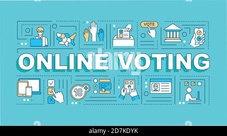 Online voting word concepts banner Stock Vector