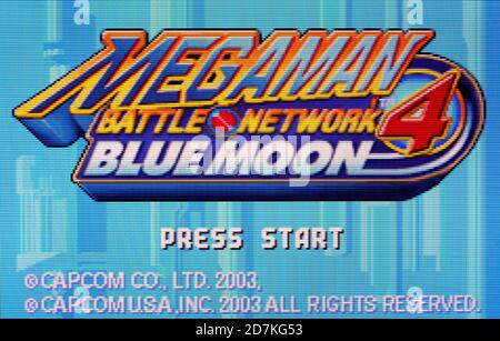 Megaman Battle Network 4 Blue Moon - Nintendo Game Boy Advance Videogame - Editorial use only Stock Photo