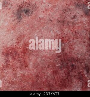 abstract Concrete red pink black background with scuffs and splashes. Textured hand made wall texture in grunge style with soft focus. Space for text. Stock Photo