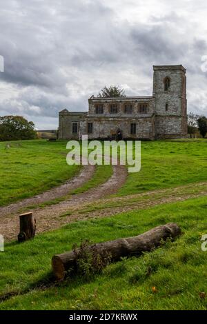 the historic church in the grounds of fawsley hall in northamptonshire, near daventry, northamptonshire. Stock Photo