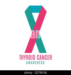 Thyroid cancer awareness poster, conceptual illustration. Stock Photo