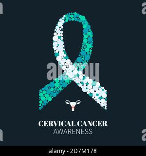 Cervical cancer awareness poster, conceptual illustration. Stock Photo