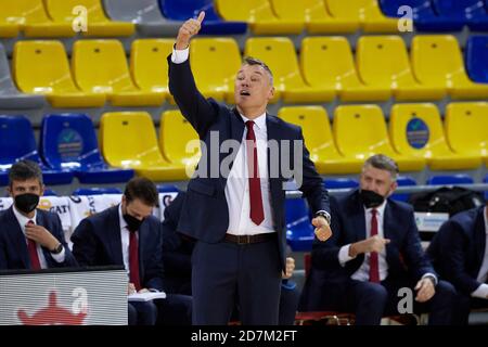 Barcelona, Spain. 23rd Oct 2020. Sarunas Jasikevicius of FC Barcelona  during the Turkish Airlines EuroLeague match between FC Barcelona and Real Madrid at Palau Blaugrana on October 23, 2020 in Barcelona, Spain. Credit: Dax Images/Alamy Live News