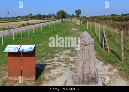 View at a German pillbox located at less than 100 m from the Dodengang (Trench of Death) in Diksmuide, Belgium Stock Photo