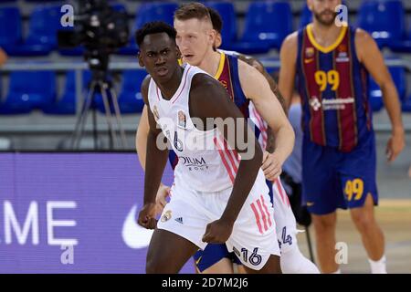 Barcelona, Spain. 23rd Oct 2020. Usman Garuba of Real Madrid during the Turkish Airlines EuroLeague match between FC Barcelona and Real Madrid at Palau Blaugrana on October 23, 2020 in Barcelona, Spain. Credit: Dax Images/Alamy Live News