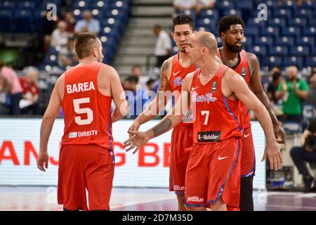 Carlos Arroyo, Juan Barea, David Huertas. Puerto Rico Basketball Team. FIBA OQT Tournament, Belgrade 2016 Stock Photo