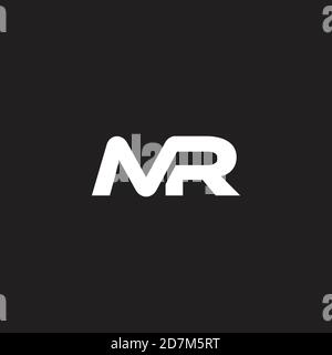 letter mr simple linked curves logo vector Stock Vector