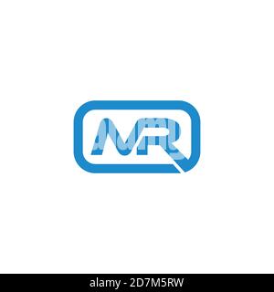 abstract letter mr circle line symbol logo vector Stock Vector