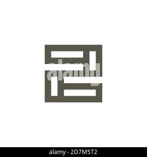 abstract number 2 simple square geometric line logo vector Stock Vector