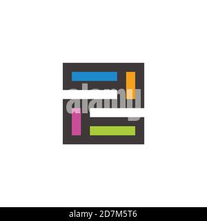 abstract number 2 square geometric colorful logo vector Stock Vector