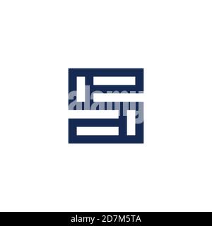 letter s 5 simple square geometric line logo vector Stock Vector