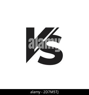 letter ks simple slice linked geometric logo vector Stock Vector