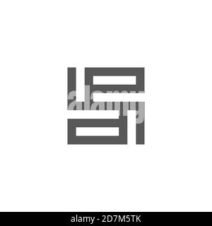 letter pd abstract square geometric square line logo vector Stock Vector
