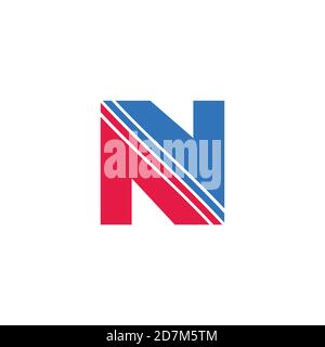 letter N stripes motion geometric colorful logo vector Stock Vector