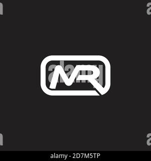 abstract letter mr circle infinity line symbol logo vector Stock Vector