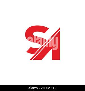 letter sa motion arrow up geometric logo vector Stock Vector
