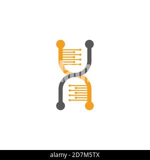 simple linked dna colorful geometric design logo vector Stock Vector