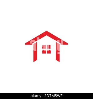 simple home roof arrow up geometric line symbol logo vector Stock Vector
