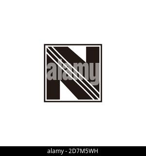 abstract letter n stripes square motion geometric logo vector Stock Vector