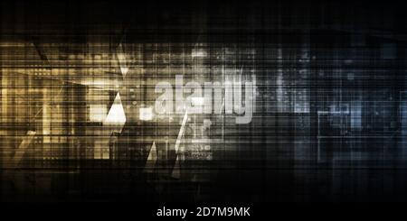 System Software Program with Running Code Script Stock Photo