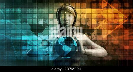 Science Technology and 3d Genetic Atomic Concept Stock Photo