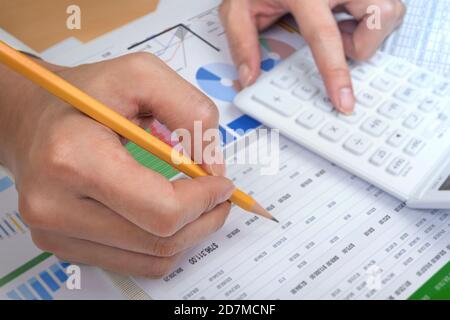 businessman working with documents in office Stock Photo