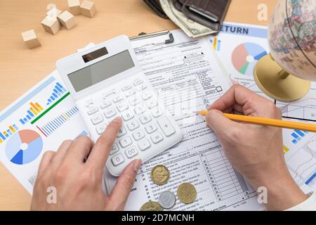 businessman working with documents in office Stock Photo