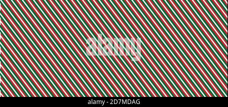 Red and green striped vector Christmas wrapping paper background for holiday themes. Stock Vector