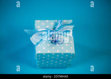 Boy birthday decorations. Blue table setting from above with muffins,  drinks and party gadgets. Background layout with free text space. 12747155  Stock Photo at Vecteezy
