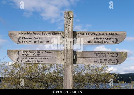 The Lakeside Way at Kielder Forest and Water, Northumberland, England, UK Stock Photo