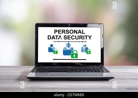 Personal data security concept shown on a laptop screen Stock Photo