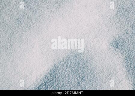 Natural White Snowy Background. Snow Surface. Winter Abstract Background. Top View Stock Photo