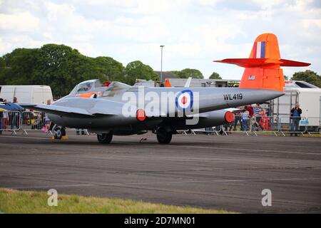 Martin Baker Gloster Meteor T7/T8 WL419 at the Abingdon Air & Country Show 2017, UK Stock Photo