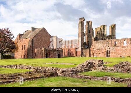 Arbroath Abbey, in the Scottish town of Arbroath, was founded in 1178 by King William the Lion for a group of Tironensian Benedictine monks from Kelso Stock Photo