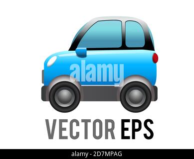 The isolated vector side of blue Sport Utility Vehicle car icon, represents SUV, campervan or motorhome Stock Vector