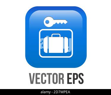 The isolated vector gradient blue left luggage stoage service icon, represent place to leave luggage.  Most found at Japanese train stations Stock Vector