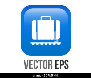 The isolated vector gradient blue baggage claim button square icon Stock Vector