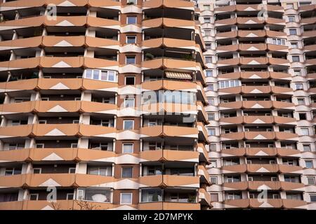 high-rise buildings at the Tuernicher street in the district Zollstock, Cologne, Germany.  Hochhaeuser in der Tuernicher Strasse im Stadtteil Zollstoc Stock Photo