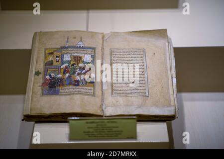Ankara, Turkey; 08 October 2020: Manuscript Quran view from ancient times Stock Photo