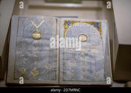 Ankara, Turkey; 08 October 2020: Manuscript Pedigree of Holy Prophet Mohammed Stock Photo