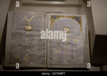 Ankara, Turkey; 08 October 2020: Manuscript Pedigree of Holy Prophet Mohammed Stock Photo