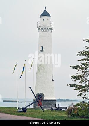 Fyren Karlskrona Nedre lighthouse (1924) Stumholmen island Karlskrona in Blekinge county southern Sweden Europe Stock Photo
