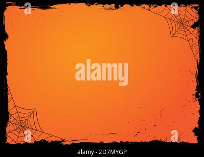 The horizontal blank gradient orange Halloween background with black ...