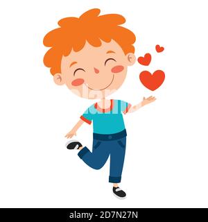 Poses And Expressions Of A Funny Boy Stock Vector