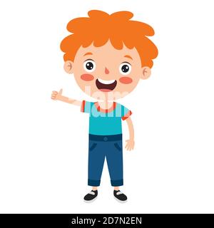 Poses And Expressions Of A Funny Boy Stock Vector