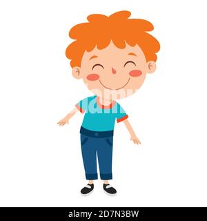 Poses And Expressions Of A Funny Boy Stock Vector